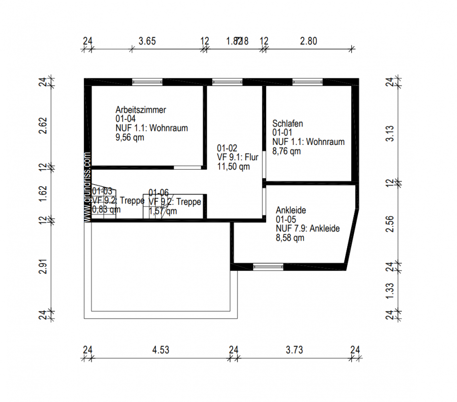 Grundriss OG Bauernhaus Titz