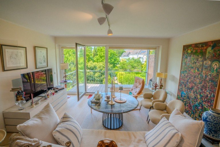 Wohnzimmer D�sseldorf-Benrath Wohnung Stilvoll wohnen in D�sseldorf-Benrath - Exklusive 3-Zimmer-Eigentumswohnung mit S�d-Balkon
