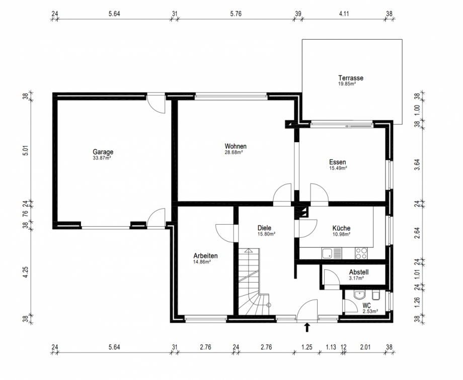 Grundriss Erdgeschoss Einfamilienhaus J�lich