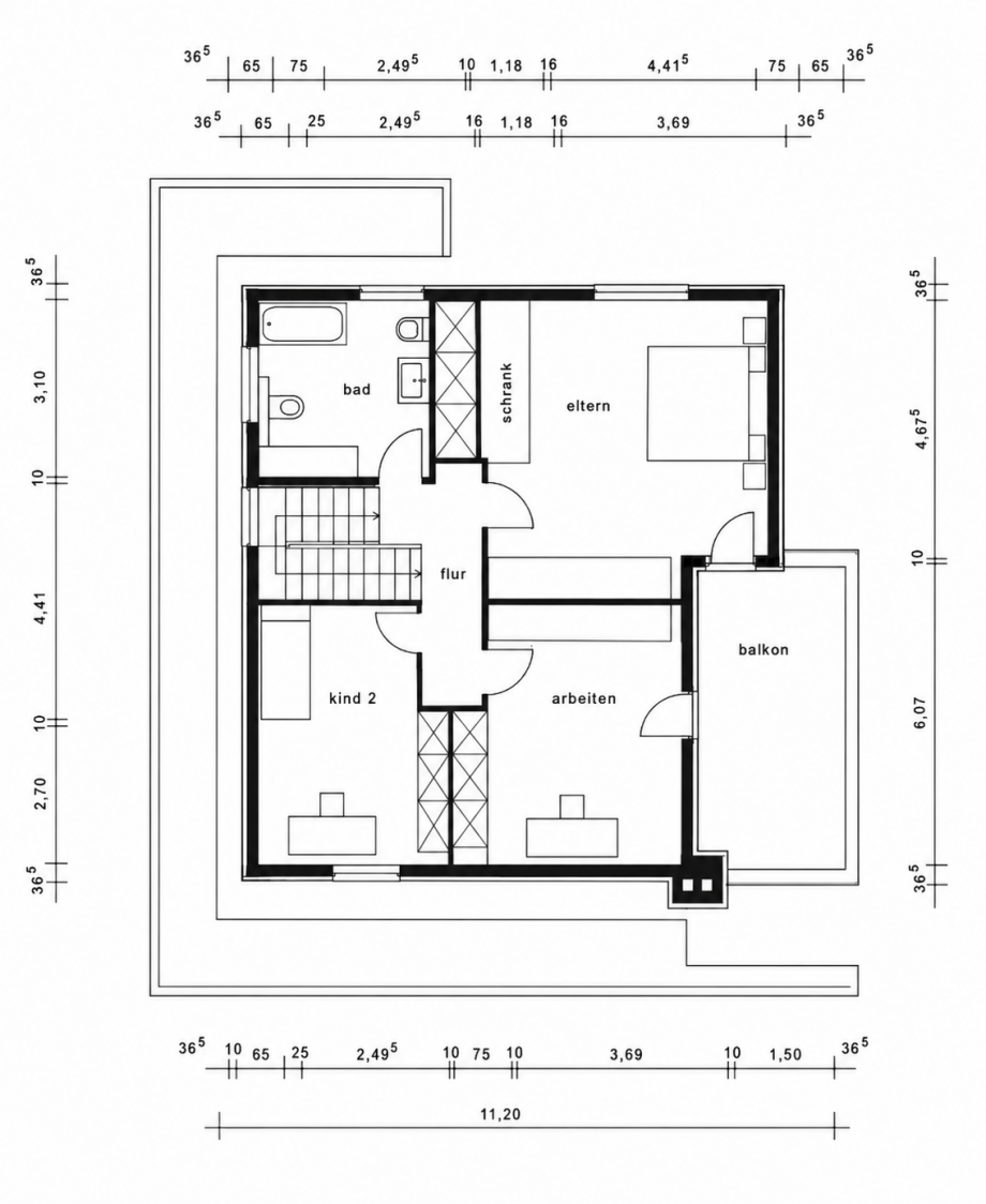 Grundriss OG Einfamilienhaus J�chen